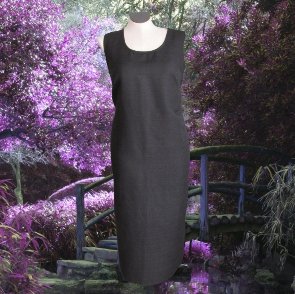 Black 90s Long Sheath Dress